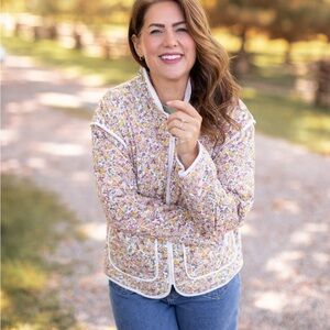 Joe Fresh Floral Quilted Utility Jacket